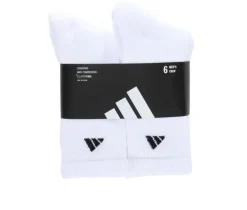 Adidas 6 Pair Men's Cushioned Crew Socks