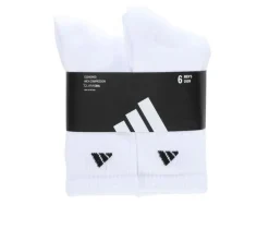 Adidas 6 Pair Men's Cushioned Crew Socks