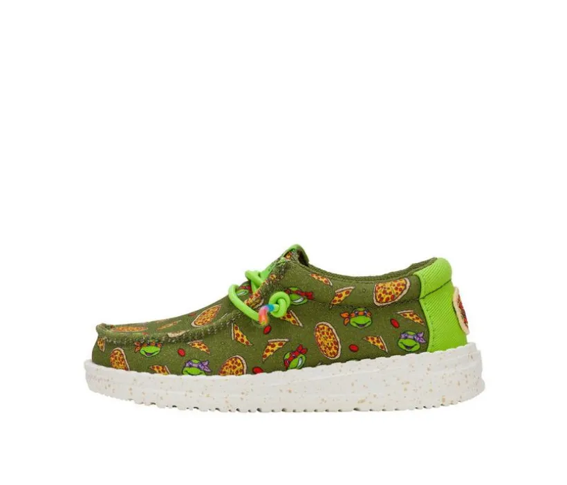 Boys' HEYDUDE Toddler Wally TMNT Pizza Casual Shoes