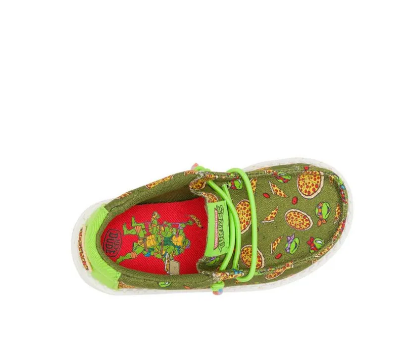 Boys' HEYDUDE Toddler Wally TMNT Pizza Casual Shoes