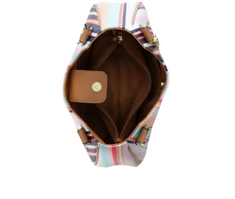 Bueno Of California 2 Tone PVC Print Handbag