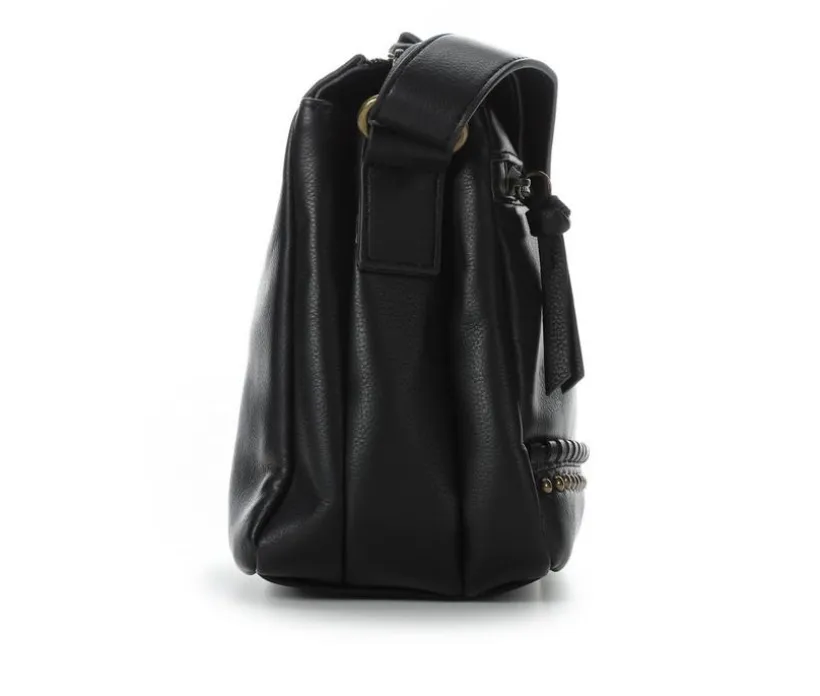 Bueno Of California PVC Dome Studs Crossbody Handbag