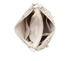 Bueno Of California Straw Top Zip Handbag Handbag