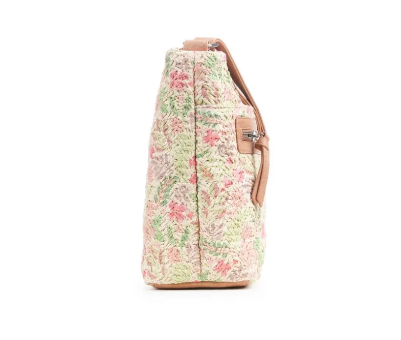 Bueno Of California Straw Top Zip Handbag Handbag