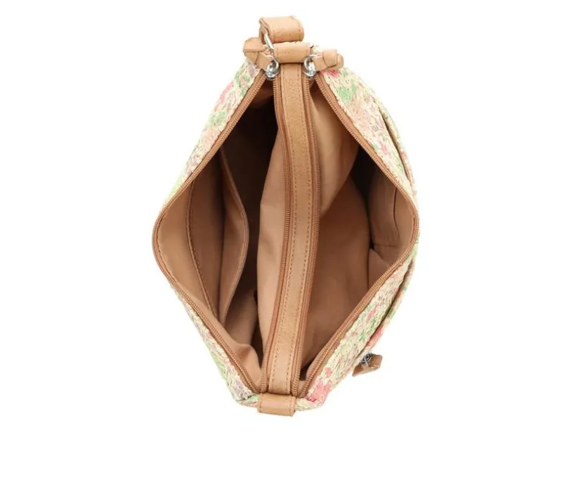 Bueno Of California Straw Top Zip Handbag Handbag