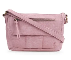 Bueno Of California Waxy Croc Flap Crossbody Handbag