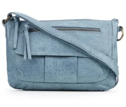 Bueno Of California Waxy Croc Flap Crossbody Handbag