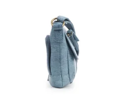 Bueno Of California Waxy Croc Flap Crossbody Handbag