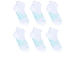 Copper Fit 6 Pack Women's Energy Quarter Crew Socks