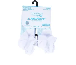 Copper Fit 6 Pack Women's Energy Low Cut Socks