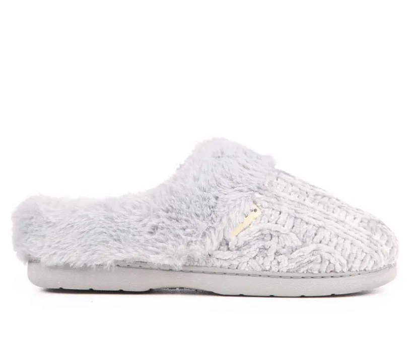Dearfoams Cable Knit Chenille Slippers