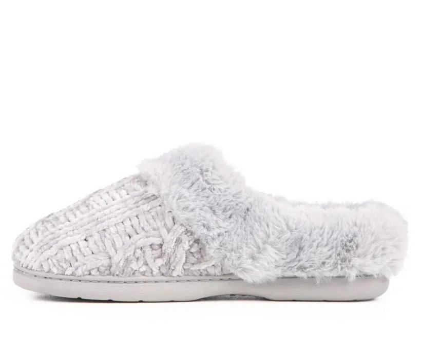 Dearfoams Cable Knit Chenille Slippers