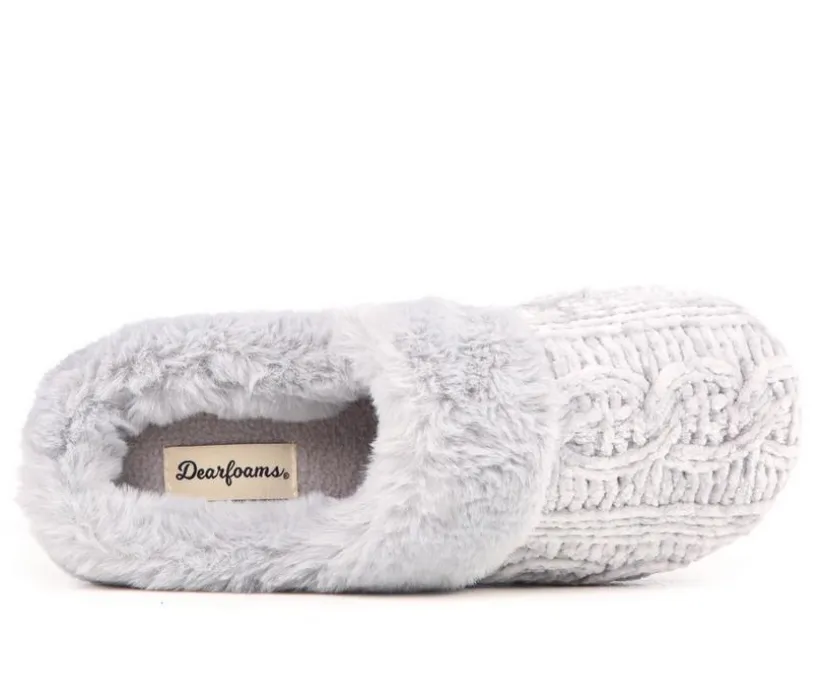 Dearfoams Cable Knit Chenille Slippers