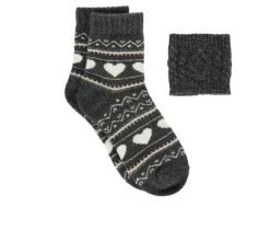 FireSide 1- Pair Womens Crew w/ Coffee Sweater
