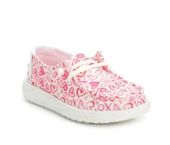 Girls' HEYDUDE Little Kid & Big Kid Wendy Y Watercolor Hearts Casual Shoes