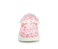 Girls' HEYDUDE Little Kid & Big Kid Wendy Y Watercolor Hearts Casual Shoes