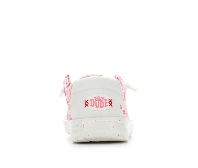 Girls' HEYDUDE Little Kid & Big Kid Wendy Y Watercolor Hearts Casual Shoes