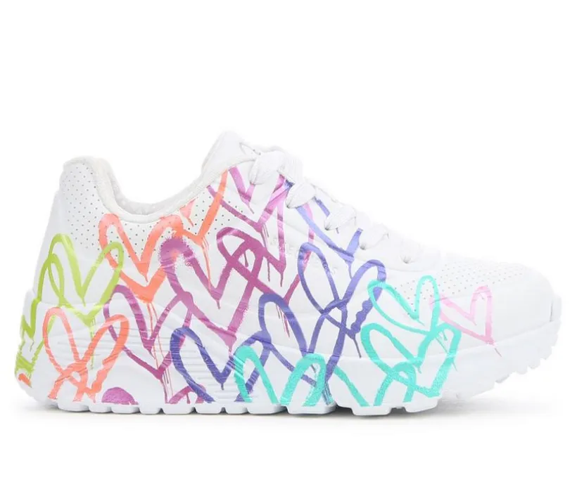 Girls' Skechers Street Little Kid & Big Kid Uno Lite Gold Crown Sneakers