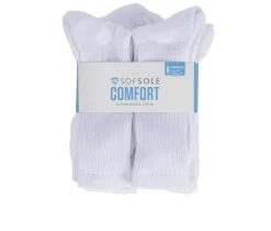 Sof Sole 6 Pair Comfort Cushioned Crew Socks
