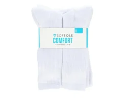Sof Sole 6 Pair Comfort Cushioned Crew Socks