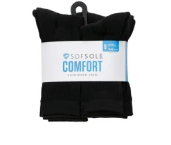 Sof Sole 6 Pair Comfort Cushioned Crew Socks