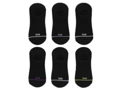 Steve Madden 6 Pack SM Logo Sneaker Liner HC Socks