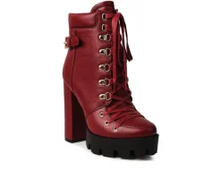Women's London Rag Willow Heeled Lace Up Booties